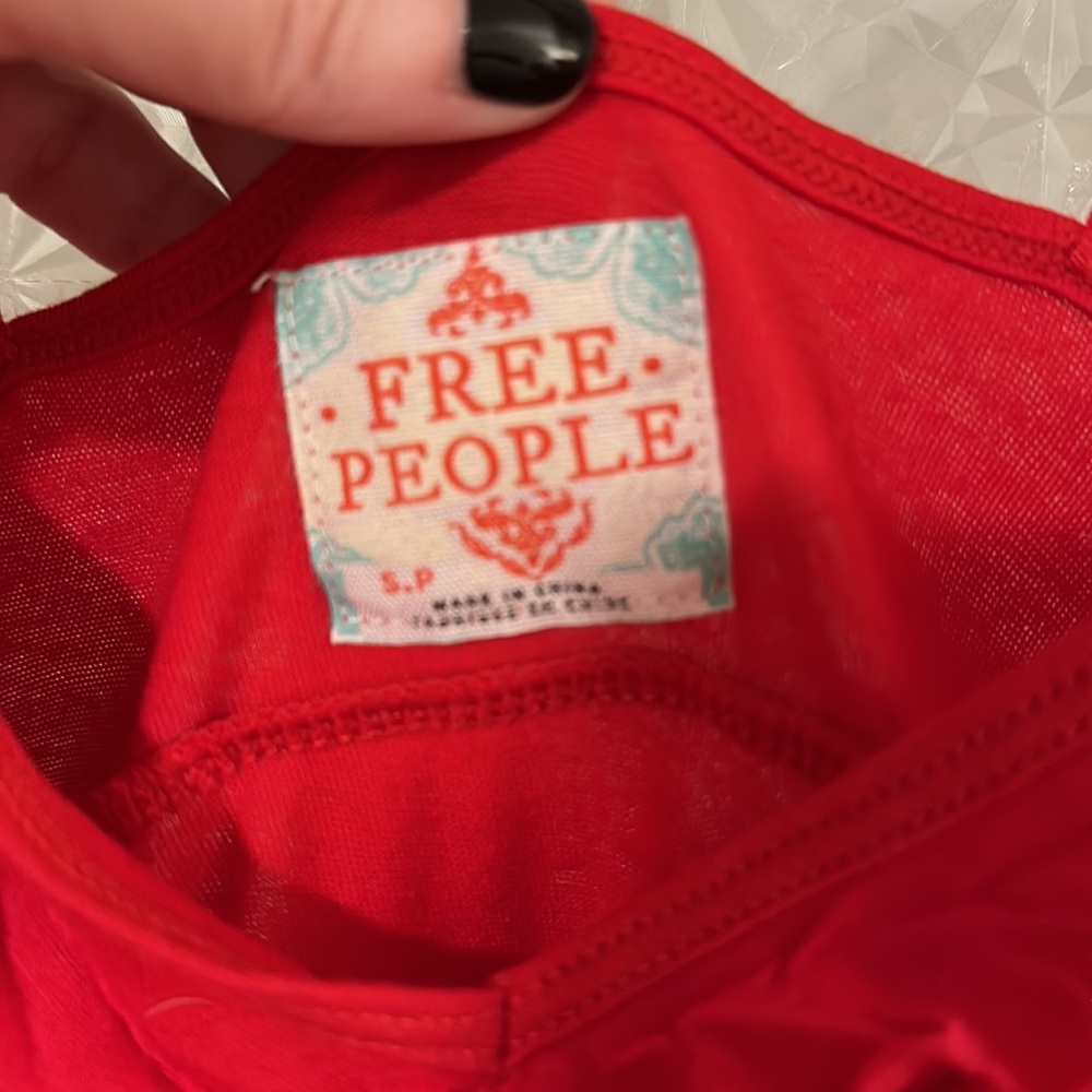 Free People Red Ruffle Tank Top Size S - Picture 2 of 5